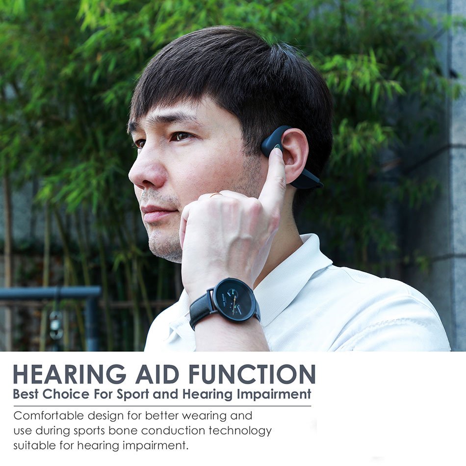 Bone conduction headphone sport wireless open ear earphones hearing impaired headset for sports gym driving