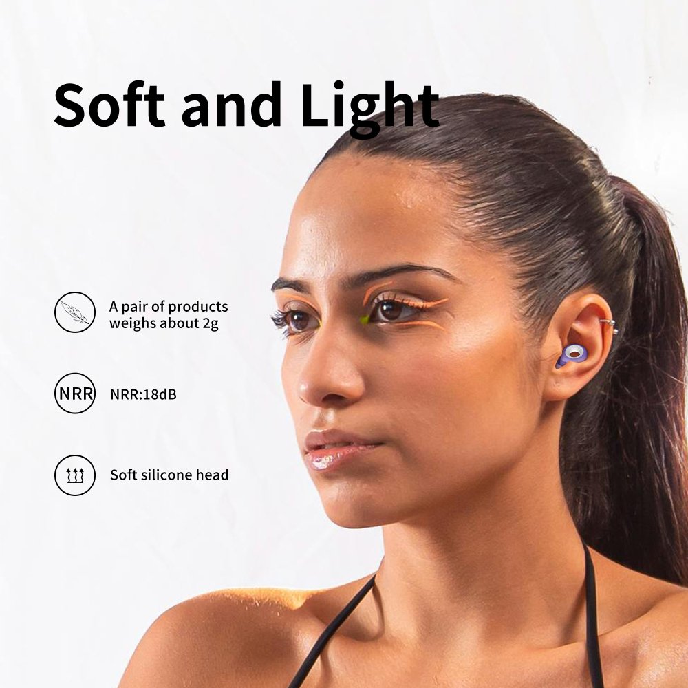 Customised LOGO Reusable Silicone Ear plugs Noise Reduction Safety Hearing Protection Silicone Earplugs Sleeping Ear plugs 28DB