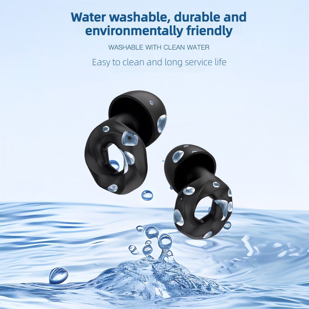 4 Size Soundproof Soft Reusable Earplugs Noise Reduction Hearing Protection Earplugs for Sleep Silicone ear Plugs