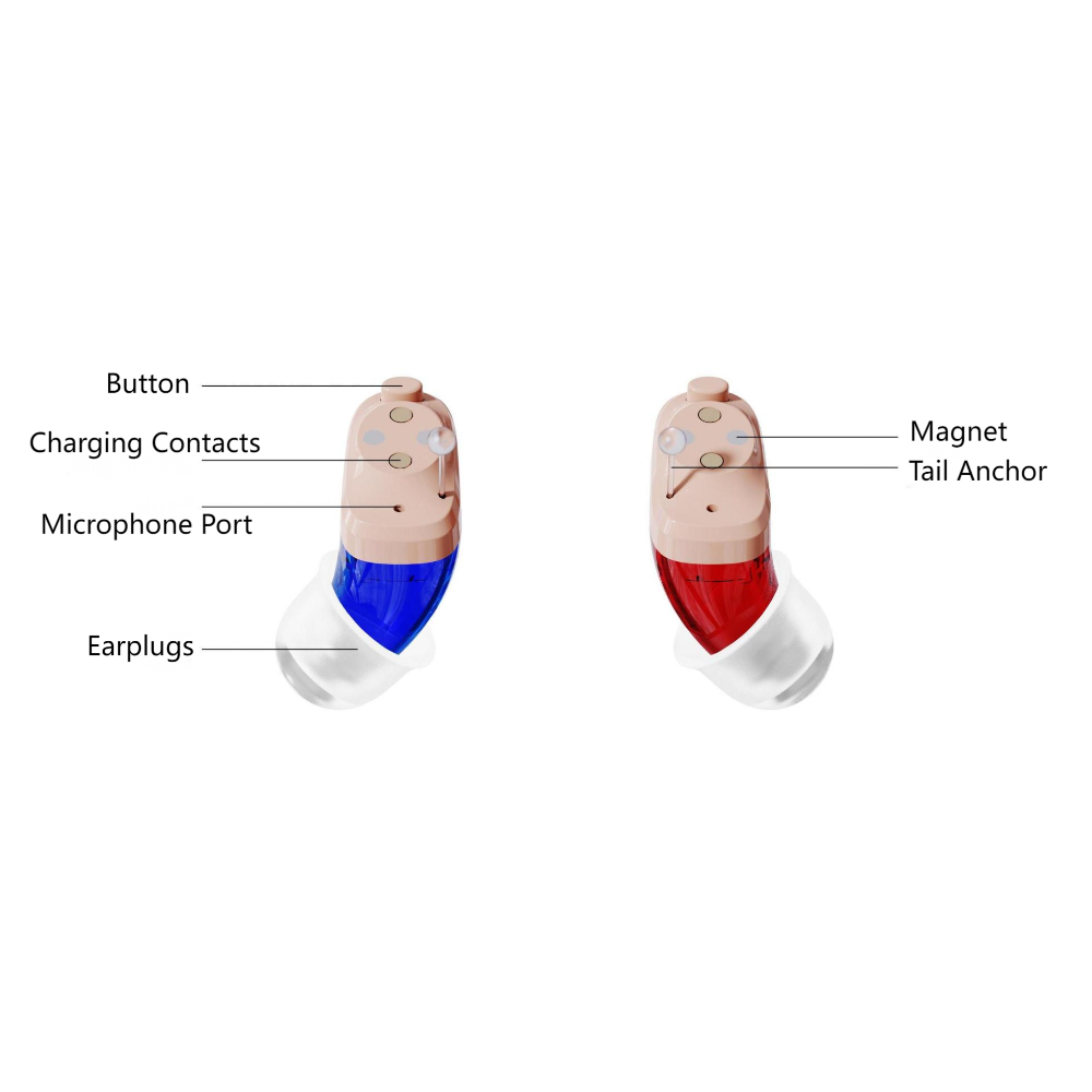 JINGHAO A17 Hot Selling Mini CIC OTC Digital Rechargeable Hearing Aids For Seniors and Deafness