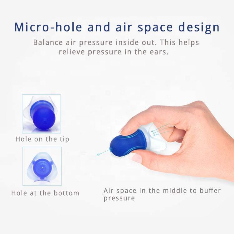 32dB Reusable Silicone Ear Plugs Airplane Earplugs Custom Noise Reduction Hearing Protection for Sleeping Travel
