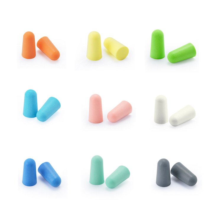 Hearing Protection 100 Pairs PU Foam Ear Plugs Custom Logo 38dB Noise Reduction Sleeping Earplugs with Logo