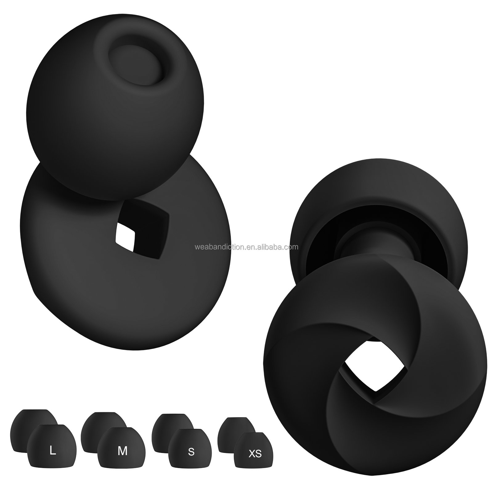 4 size Sound Insulation 33dB Earplugs Noise Reduction Sleep Hearing Protection Silicone Sleeping Ear Plugs for sleep
