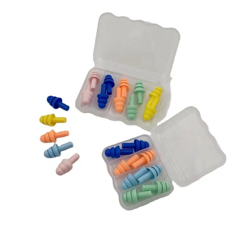 Loktar Elastic Silicone Earplugs for Sleeping Ear Plugs Hearing 4 Sizes Soundproof Soft Hearing Protection Earplugs with cord