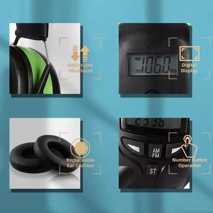 wholesale Price OEM GS180R AM/FM Radio Earmuff with LCD Featuring Noise Reduction and Safety Hearing Protection
