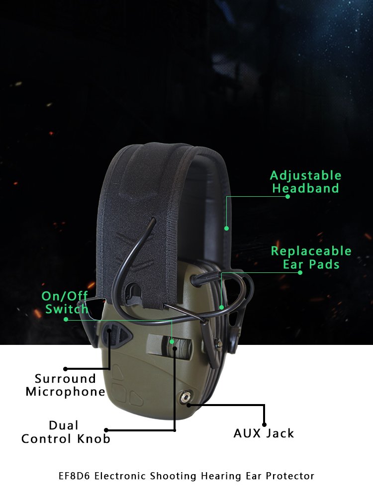 Customized Logo Ear Muffs Safety Hearing Protection Headset Noise Reduction Tactical Hunting Electronic Earmuff