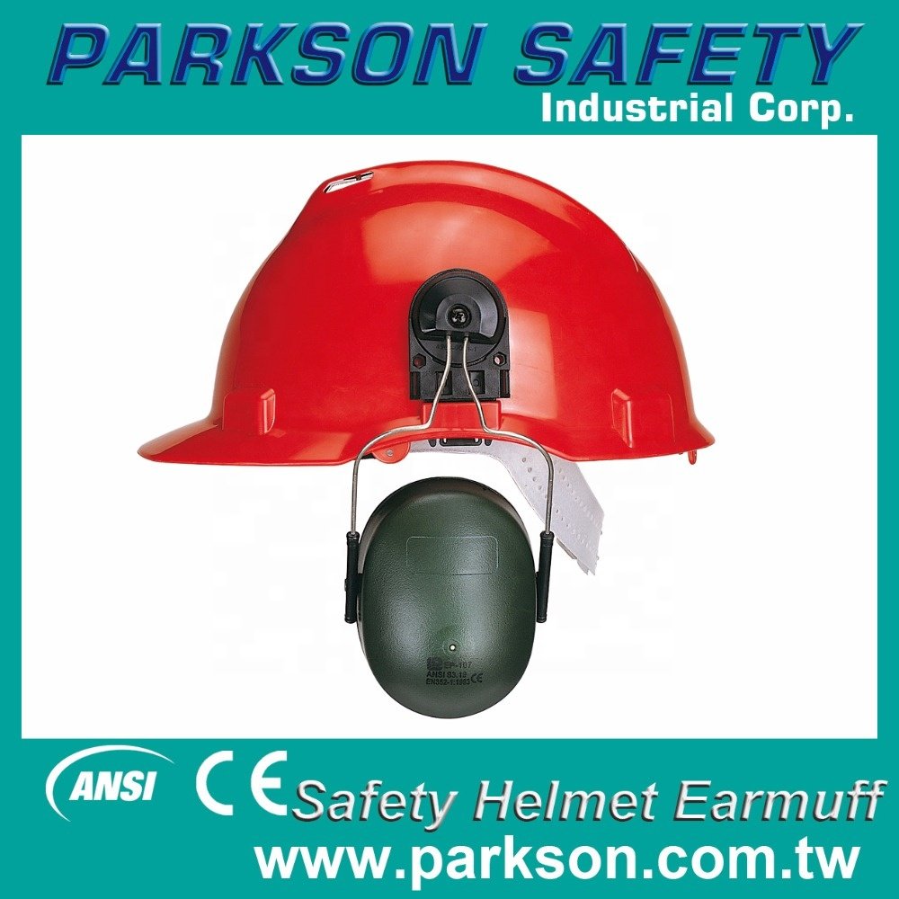 Taiwan Industrial Worker Safety Helmet Earmuff Combo Head Hearing Protection Gear Safety Equipment