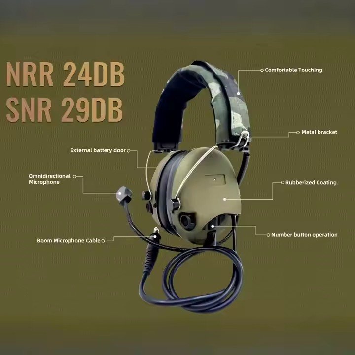 High Quality OEM GS152W2AA Shooting Earmuffs Personal Defense Hearing Protection Equipment