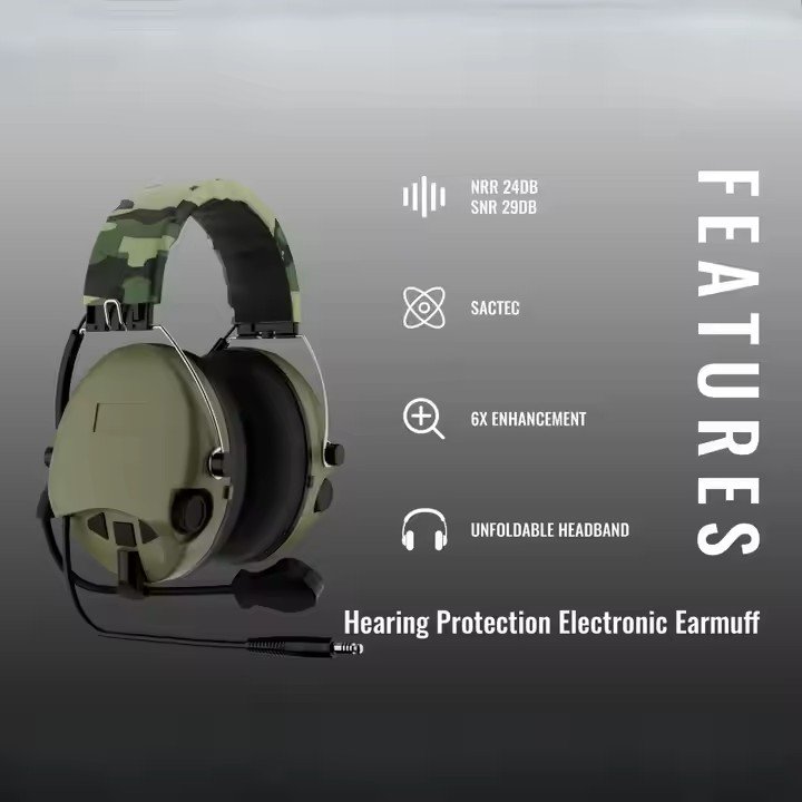 High Quality OEM GS152W2AA Shooting Earmuffs Personal Defense Hearing Protection Equipment