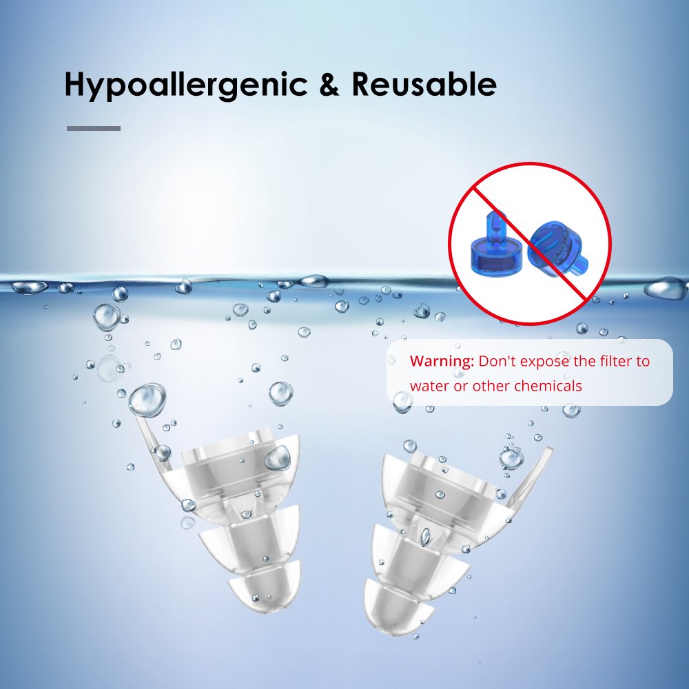 Sensitivity and Universal Hearing Protection High Fidelity Silicon Ear plug for Concert Musician Airplane Motorcycle