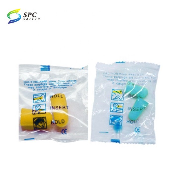 Disposable uncorded PU foam industrial Noise Reduction cancelling earplugs hearing protection safety ear plugs with plastic bag