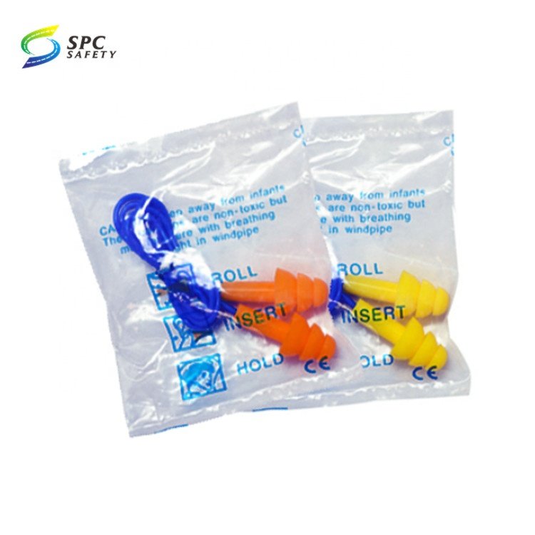 Disposable uncorded PU foam industrial Noise Reduction cancelling earplugs hearing protection safety ear plugs with plastic bag