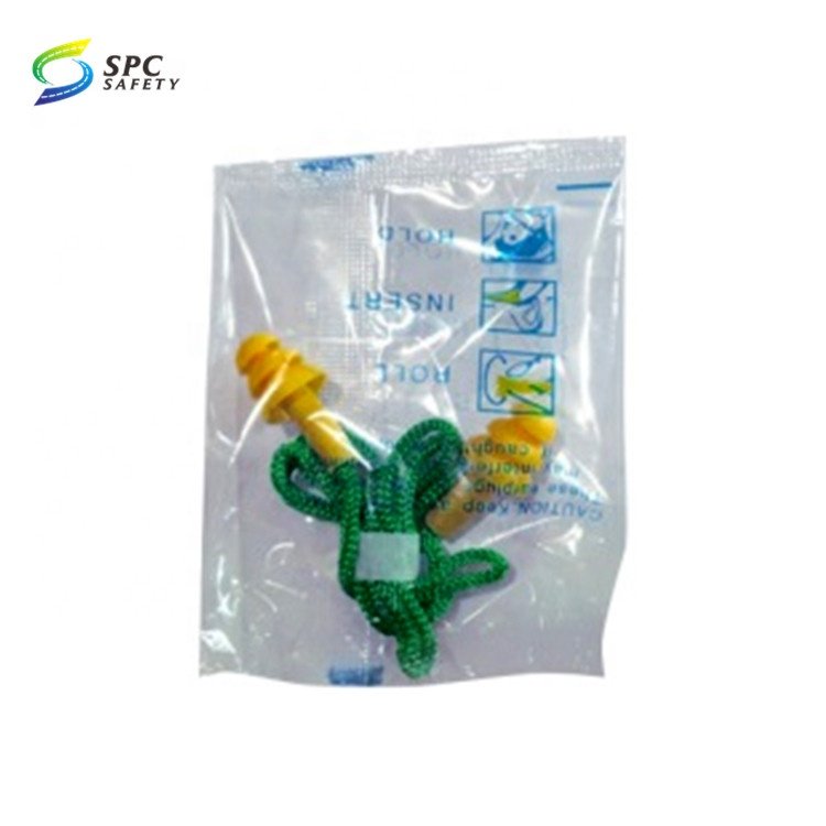 Disposable uncorded PU foam industrial Noise Reduction cancelling earplugs hearing protection safety ear plugs with plastic bag