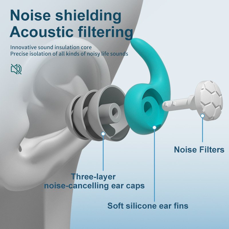 High Quality Custom Logo Silicone Ear Plugs Noise Cancelling Swimming Safety Earplugs Hearing Protection Accessories Wholesale