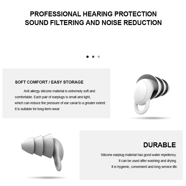 Waterproof Silicone Earplugs for Festival Sleep Noise Reduction and Mute Aid with Safety Feature Hearing Protection Product
