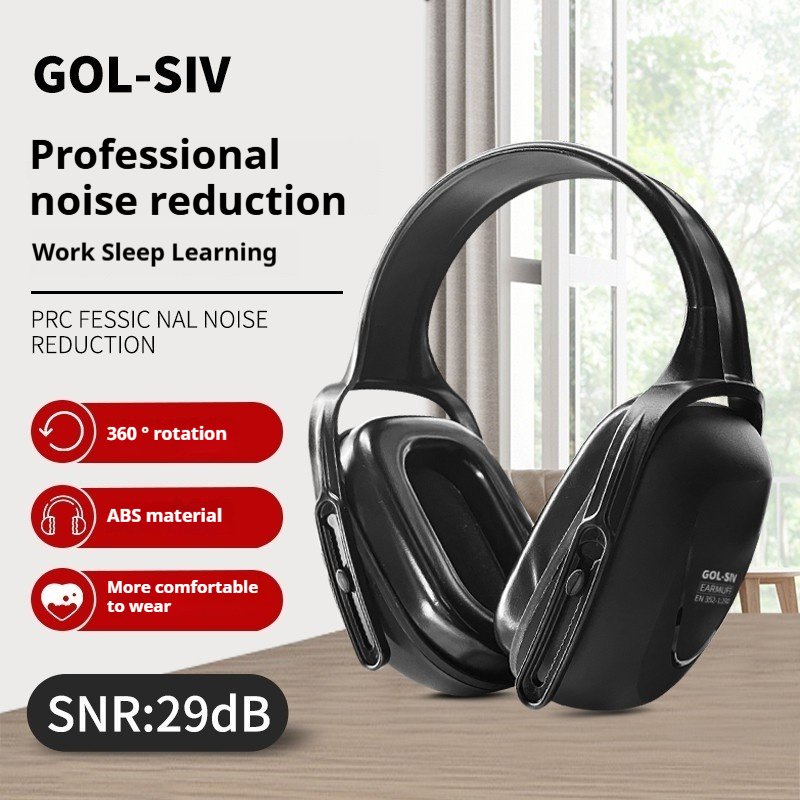 Industrial Ear Muffs Sleep 29dB Noise Reduction Head-Mounted Grinding Construction Factory Workshop Hearing Protection