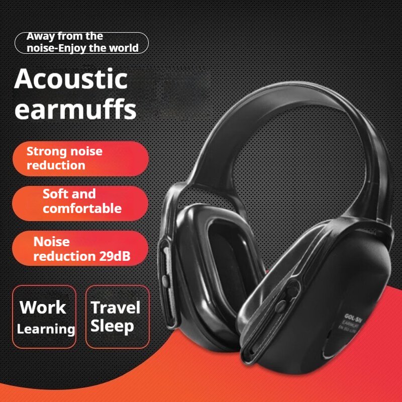 Industrial Ear Muffs Sleep 29dB Noise Reduction Head-Mounted Grinding Construction Factory Workshop Hearing Protection