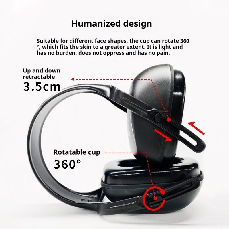 Industrial Ear Muffs Sleep 29dB Noise Reduction Head-Mounted Grinding Construction Factory Workshop Hearing Protection