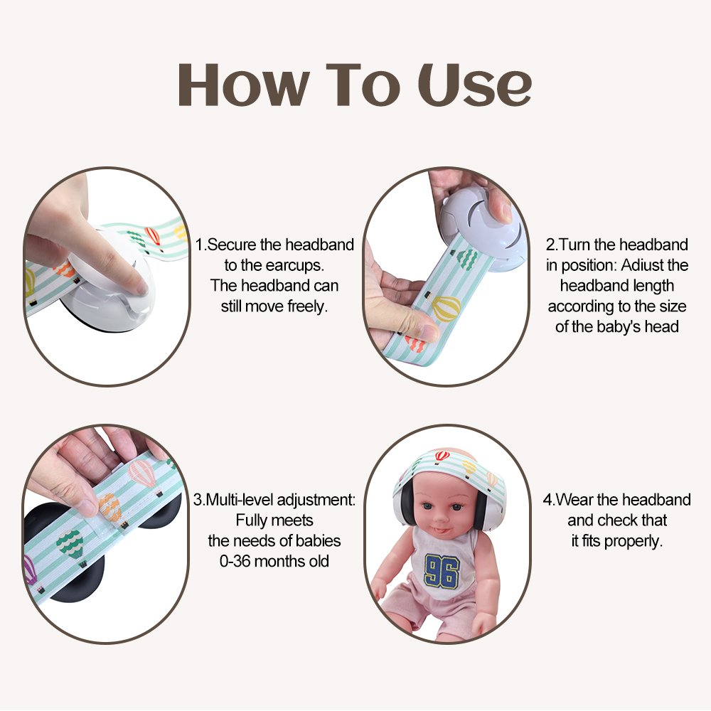 Headphones Ear Protection For Infant kids Baby Earmuffs Anti Noise Silicone Sleep Hearing Protection Adjustable Baby Ear Muffs