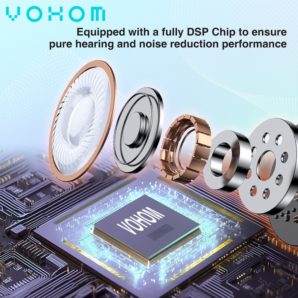VOHOM Rechargeable hearing protection Noise Cancelling For Seniors 32 Channel Invisible Wholesale Hearing Aids Manufacturer