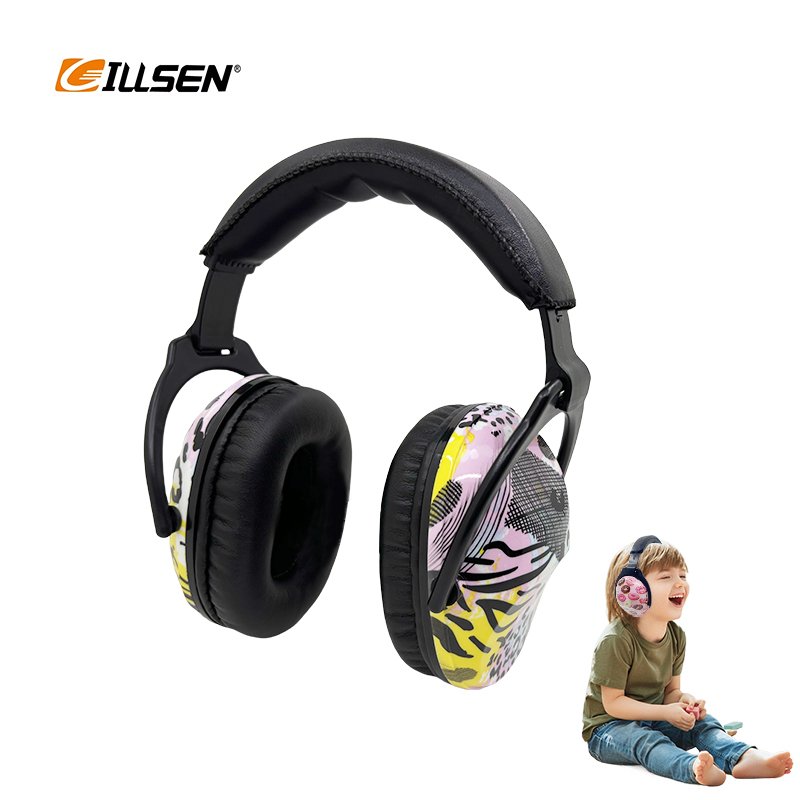 Customized Noise Reduction Foldable Adjustable Soft Ear Defender Kid Ear muff Sleeping Studying Earmuffs for Graffiti Style