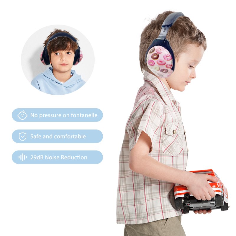 Customized Noise Reduction Foldable Adjustable Soft Ear Defender Kid Ear muff Sleeping Studying Earmuffs for Graffiti Style
