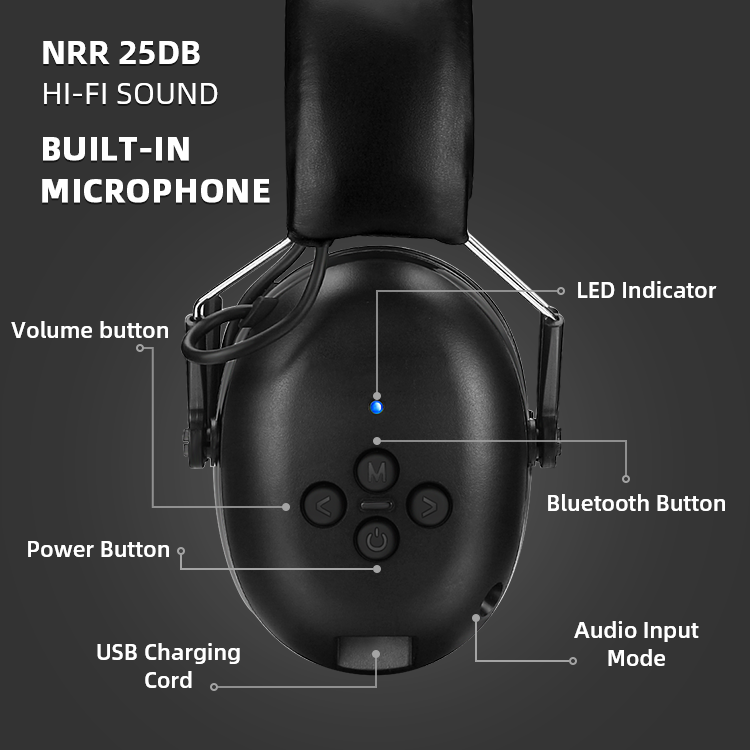 High Quality Noise Cancelling Ear Defenders Bluetooth Bluetooth Earmuffs Ear Protector for wood working