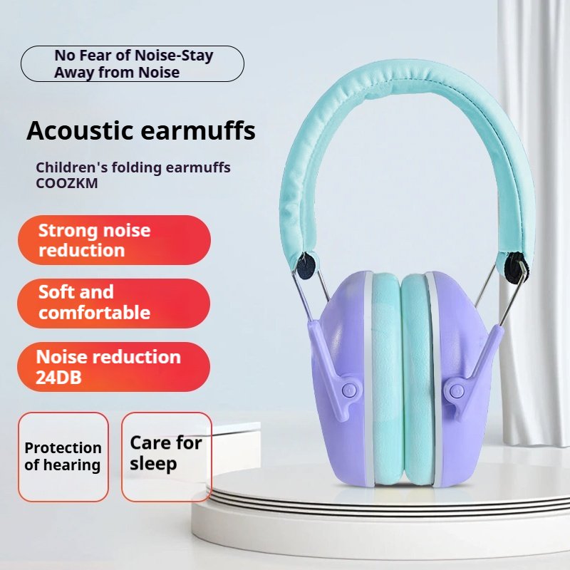 Purple ABS Children's Earmuffs Safety Noise-Reducing Earplugs for Hearing Protection Baby Safe Noise Isolating Ear Muff