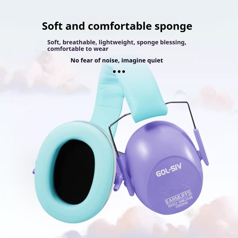 Purple ABS Children's Earmuffs Safety Noise-Reducing Earplugs for Hearing Protection Baby Safe Noise Isolating Ear Muff