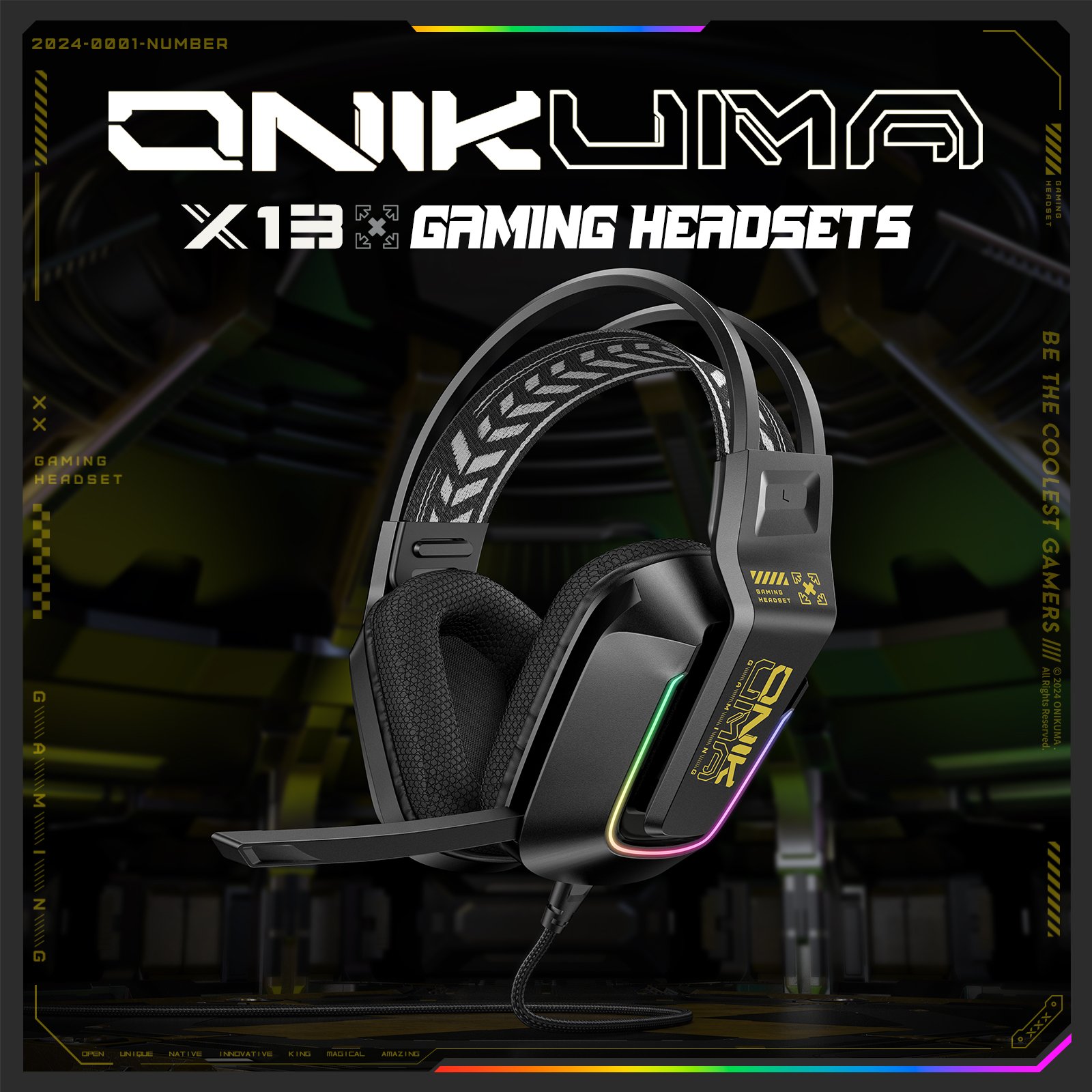 ONIKUMA X13 Gaming Headphones HIFI Noise Cancelling On Ear Earphones 3.5Mm Wired Headset With Microphone