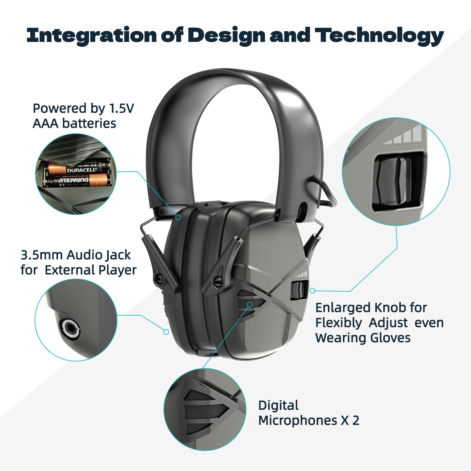 AK Raise AK900 Communication Ear Muffs Electronic Safety Protective Hearing Protection Noise Cancelling Tactical Earmuff