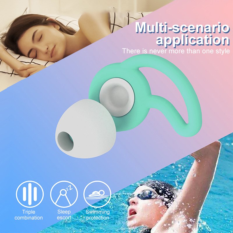 Noise Reduction Hearing Protection Shark Fin sleeping Silicone Earplugs with sliding lid box