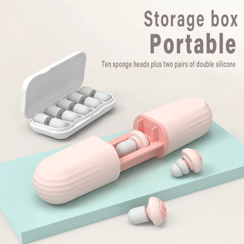 Quiet Noise Reduction Silicone Earplugs Fidelity Reusable PU Case Sleep and Party Hearing Protection Safety Feature