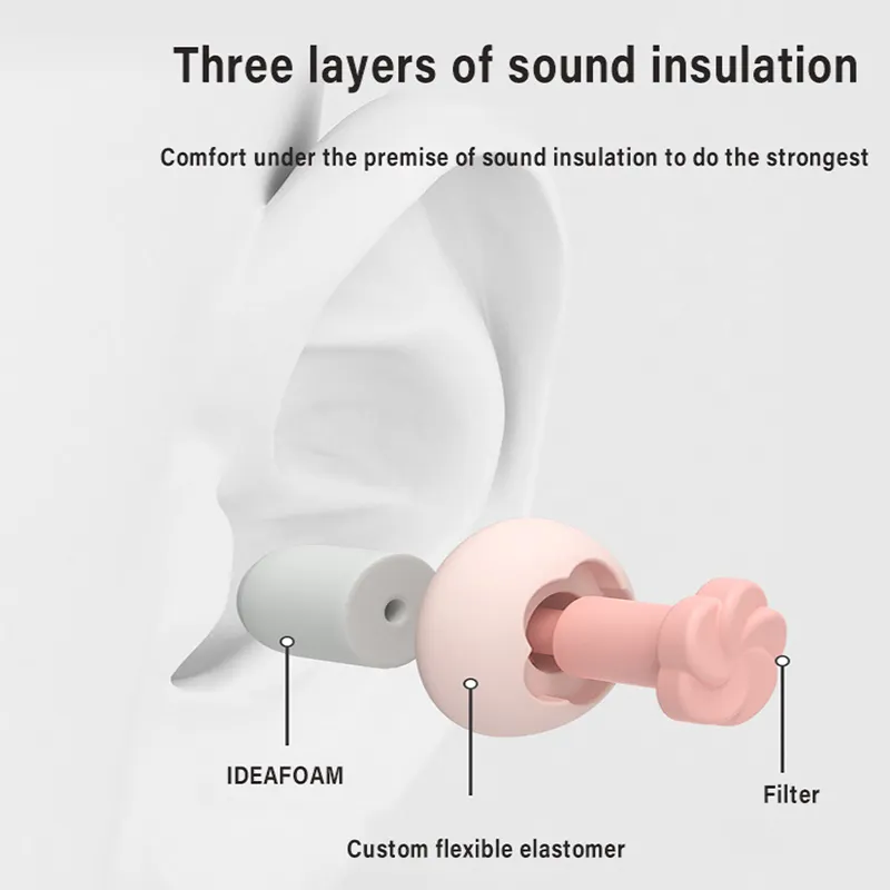 Quiet Noise Reduction Silicone Earplugs Fidelity Reusable PU Case Sleep and Party Hearing Protection Safety Feature