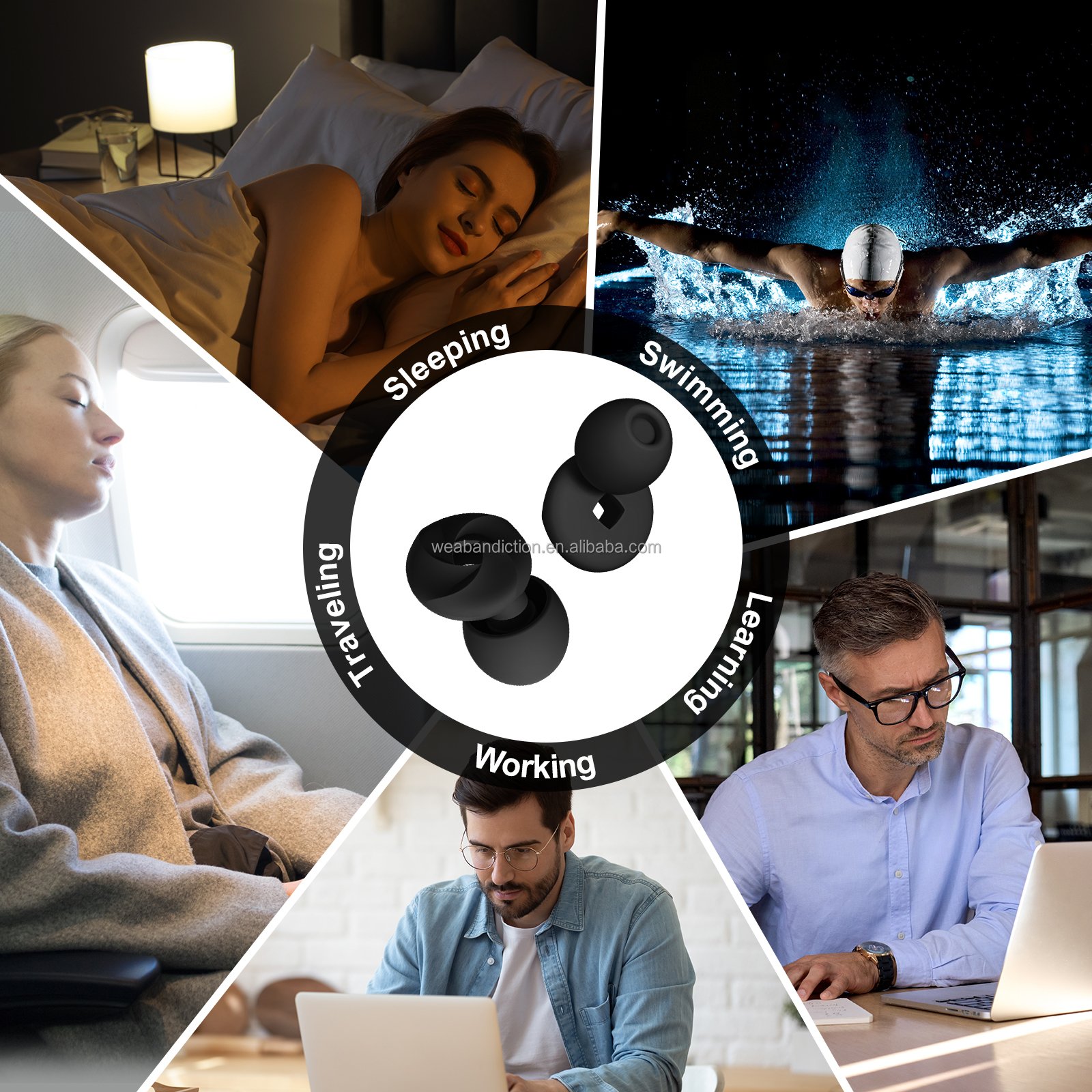 High Fidelity Noise Reduction Ear Protection Ear Plugs, Safety Sleeping Surf Custom Logo Silicone Earplugs