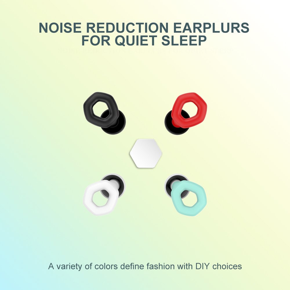 New Ear plugs Noise Reduction Silicone Earplugs with 3 Sizes Replaceable Tips for Sleeping Swimming Studying Concert