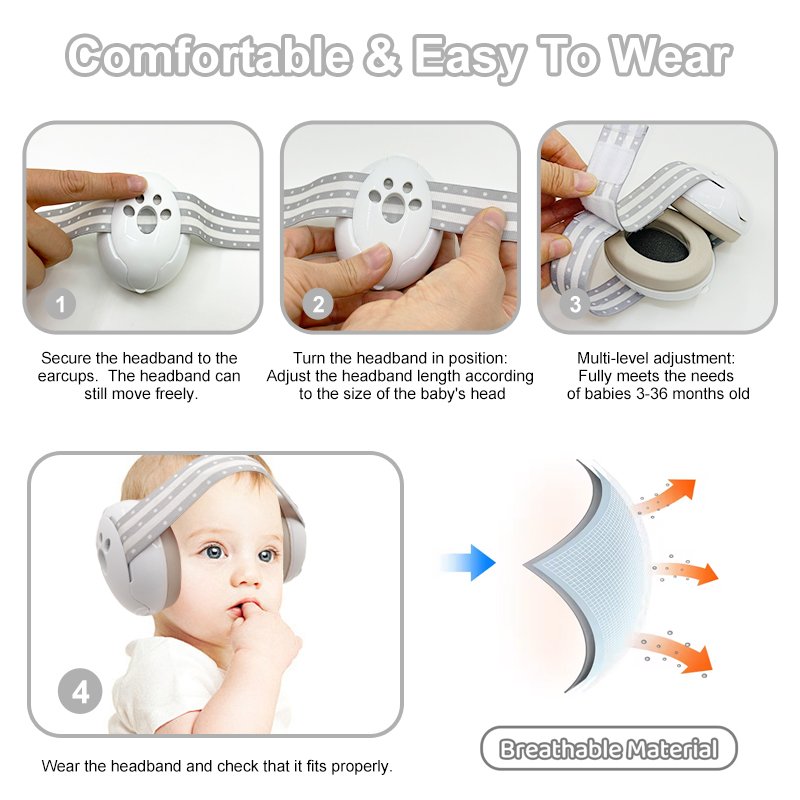 Best Seller Certified Noise Reduction Comfortable Headphones Improves Sleep Baby Ear Defenders Earmuffs Kids Ear Protection