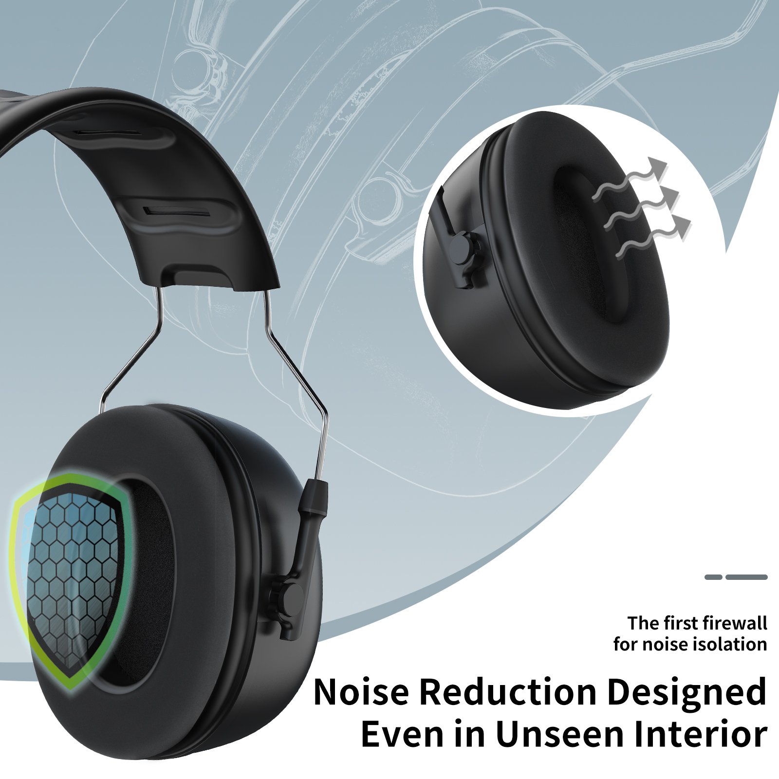 Ak 11 Mowing Construction Concerts Passive Noise Reduction Protection With Adjust Headband Noise Cancelling Ear Muffs