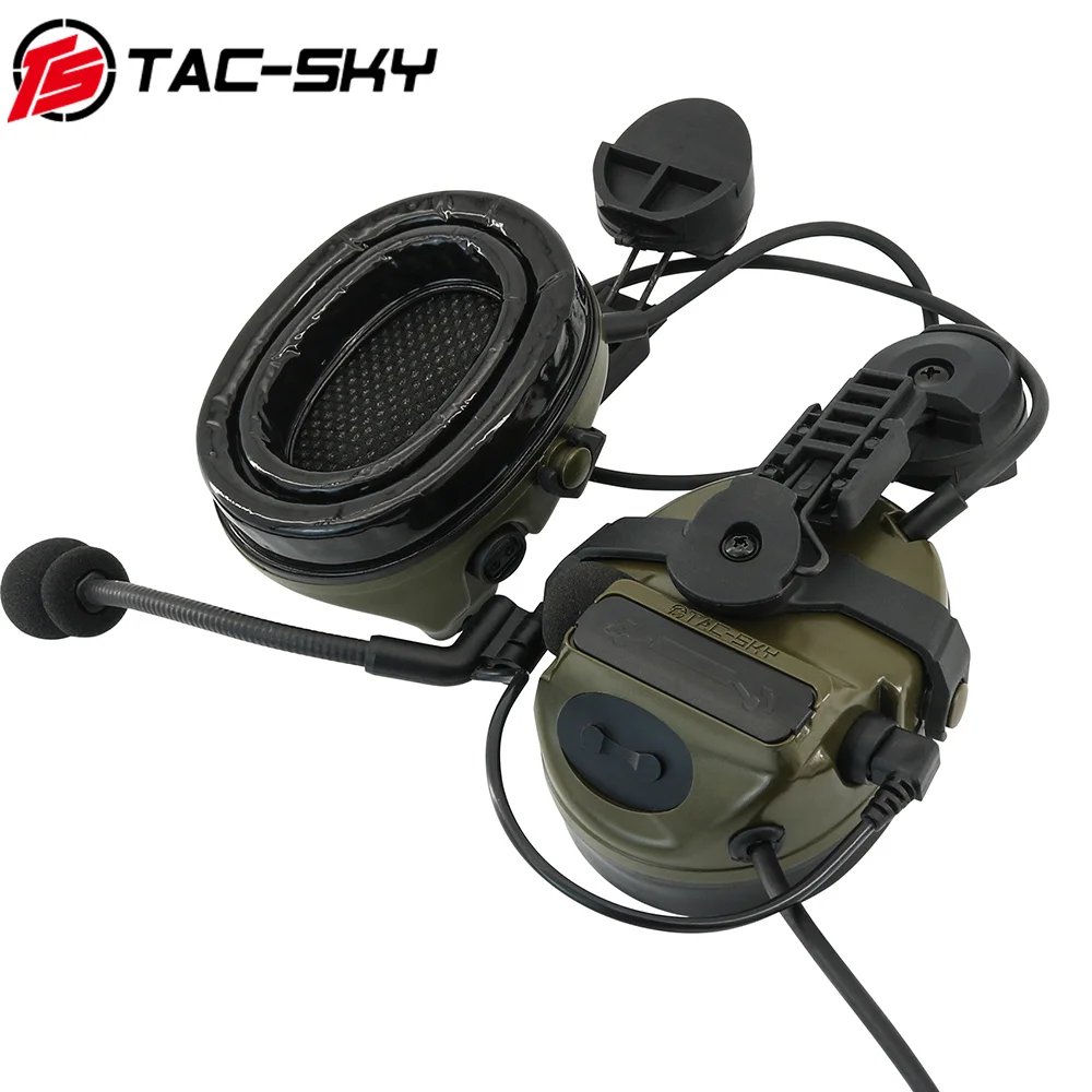 TS TAC-SKY Tactical Headset COMTAC III Noise Canceling Pickup Walkie Talkie PTT Headset Hunting Shooting Hearing Protection