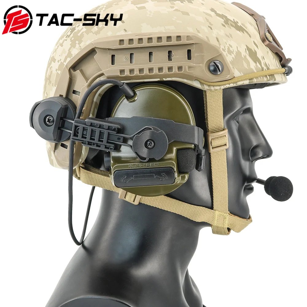 TS TAC-SKY Tactical Headset COMTAC III Noise Canceling Pickup Walkie Talkie PTT Headset Hunting Shooting Hearing Protection