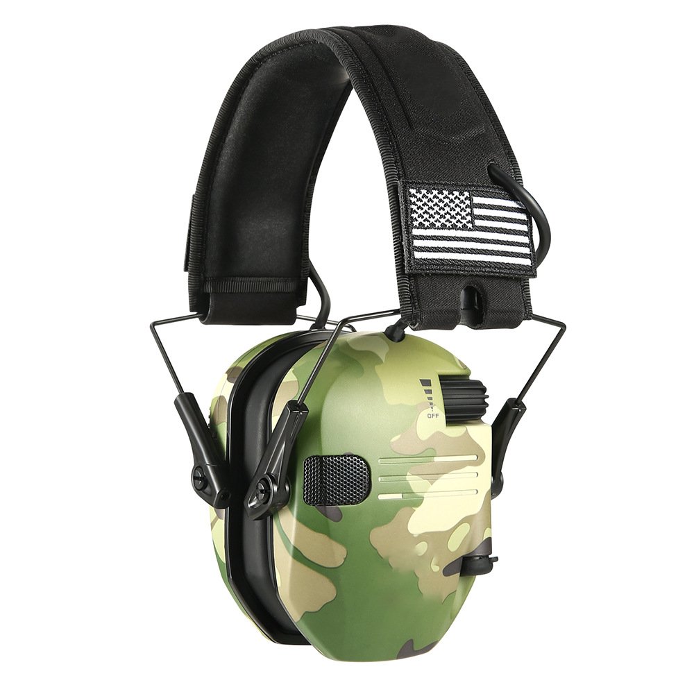 Foldable electronic noise-canceling headphones can be used for outdoor hunting and shooting training and hearing protection