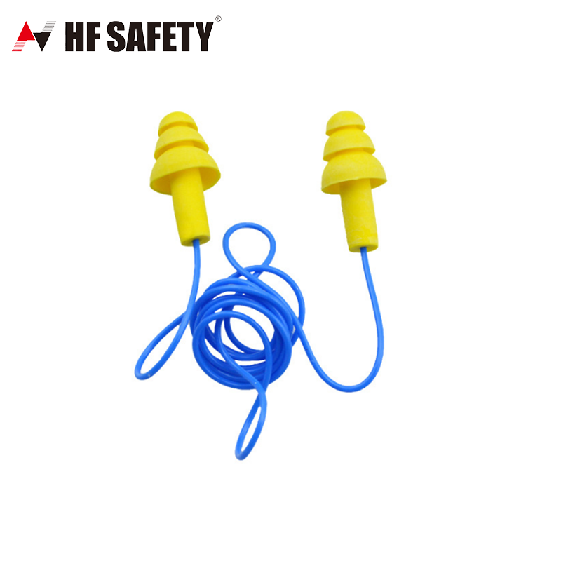 wholesale Industry Hearing Protection yellow Soft Earplug Round Foam Ear Plugs With Band