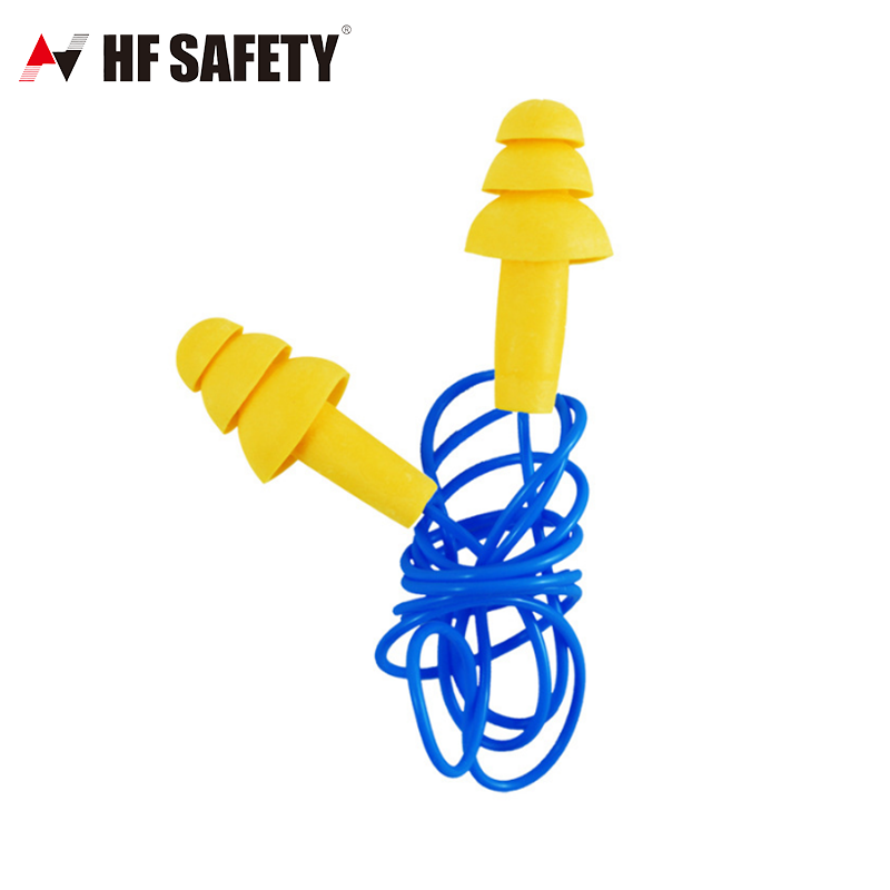 wholesale Industry Hearing Protection yellow Soft Earplug Round Foam Ear Plugs With Band