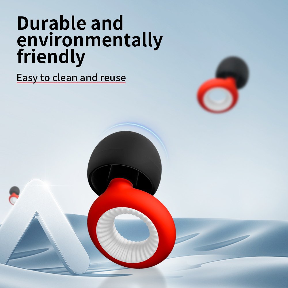 2024 Hot Sale Noise Reduction Silicone Ear Plugs Reusable Hearing Protection for Sleep