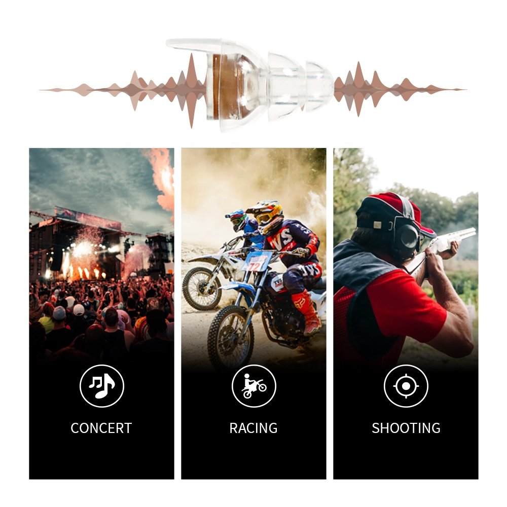 2 Pairs New Metal Filter Ear plugs Hearing Protection Music Concerts Sleeping Earplugs High Fidelity Custom Logo