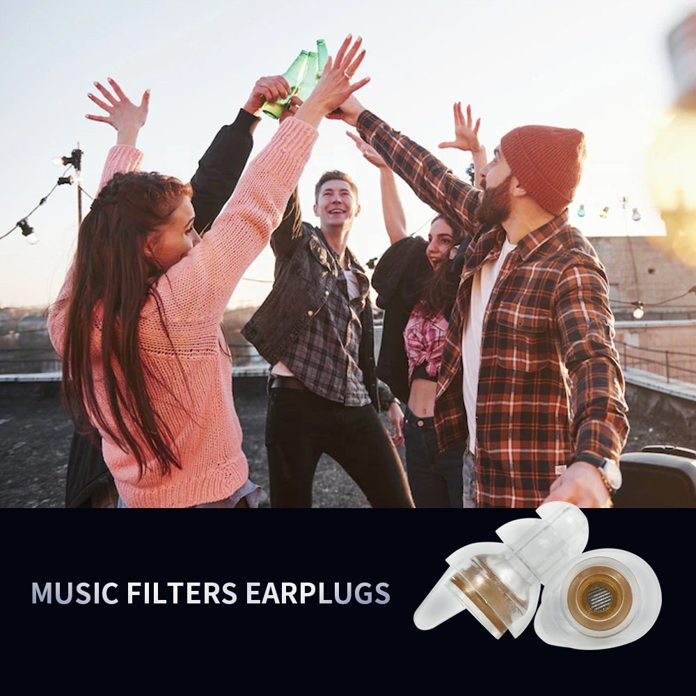 2 Pairs New Metal Filter Ear plugs Hearing Protection Music Concerts Sleeping Earplugs High Fidelity Custom Logo