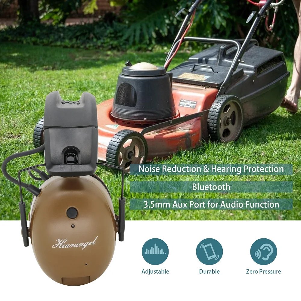 Hearing Protection with Bluetooth Headset Gel Ear Pads Used for Mowing, Snow Blowing, Construction, Workshop Ear Protection
