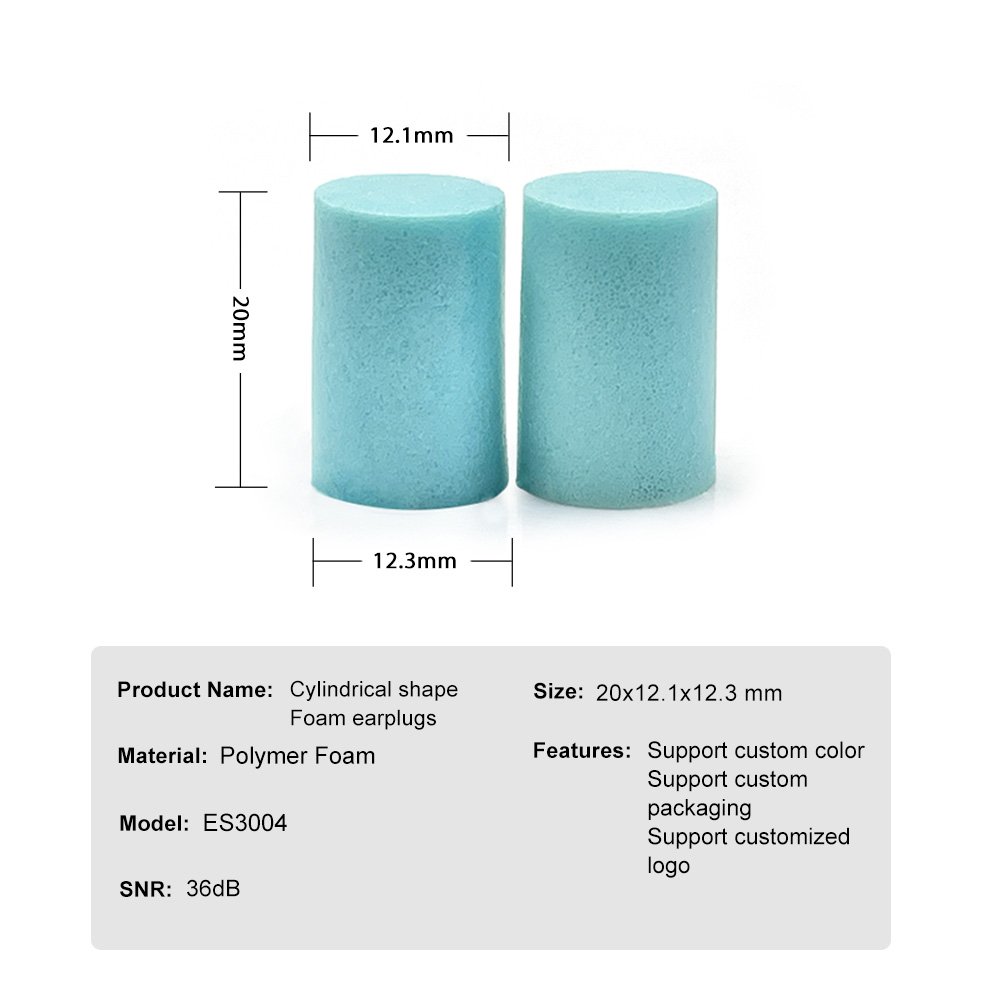 Bulk Cylindrical PU Memory Foam Ear plugs Premium Soft Sleep Earplugs Noise Reduction & Hearing Protection SNR36db