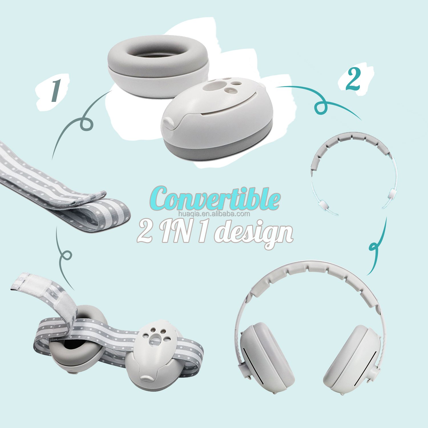 DIY New Design Noise Reduction Ear muff Baby Ear Hearing Protection Children Kids Baby earmuffs for 0-48 months