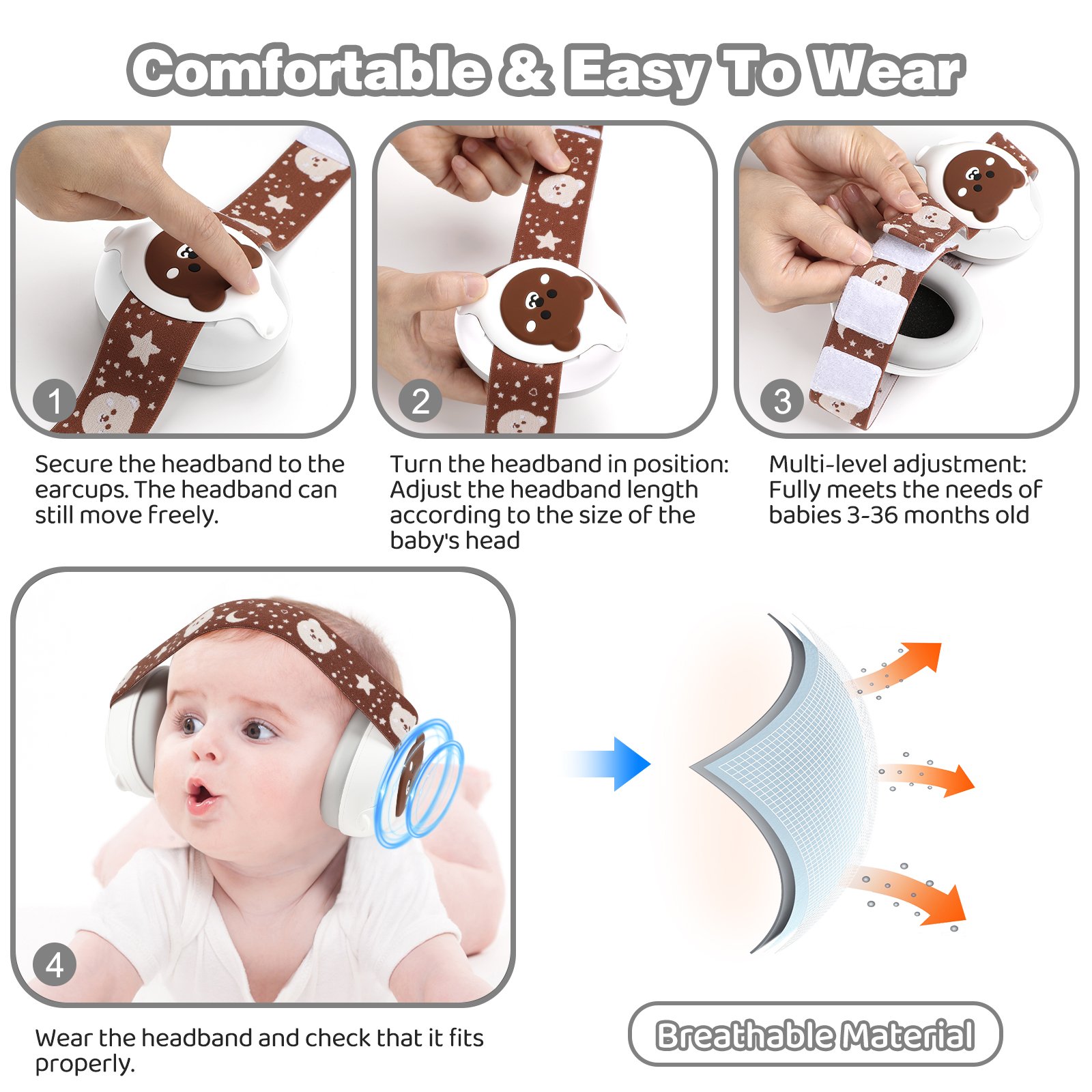 Baby Ear Muffs Noise Protection Ear Protection Hearing Ear Defenders Baby Products Safety Earmuffs
